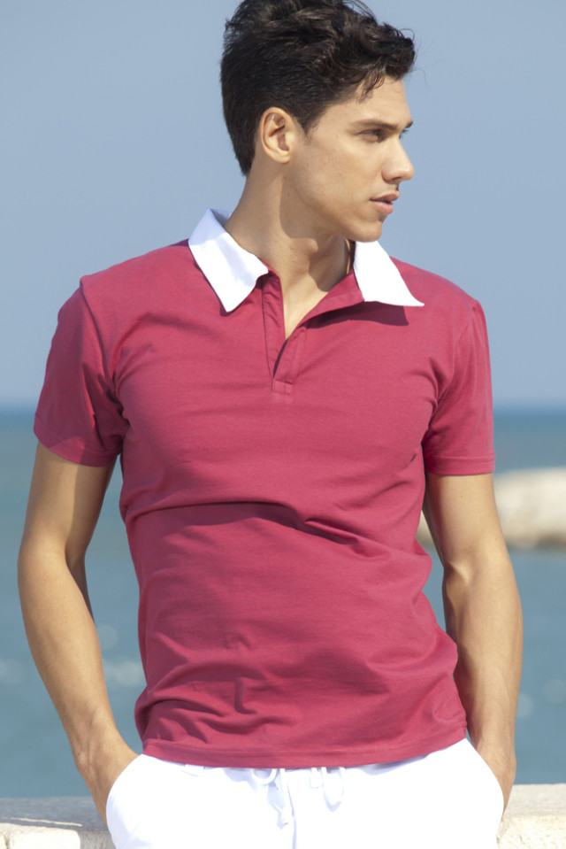 Polo Uomo Bicolore Elasticizzata
